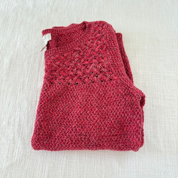Ann Taylor LOFT Holiday Knit Sweater – 100% Cotton – Red Heather – Size Small - Picture 14 of 14